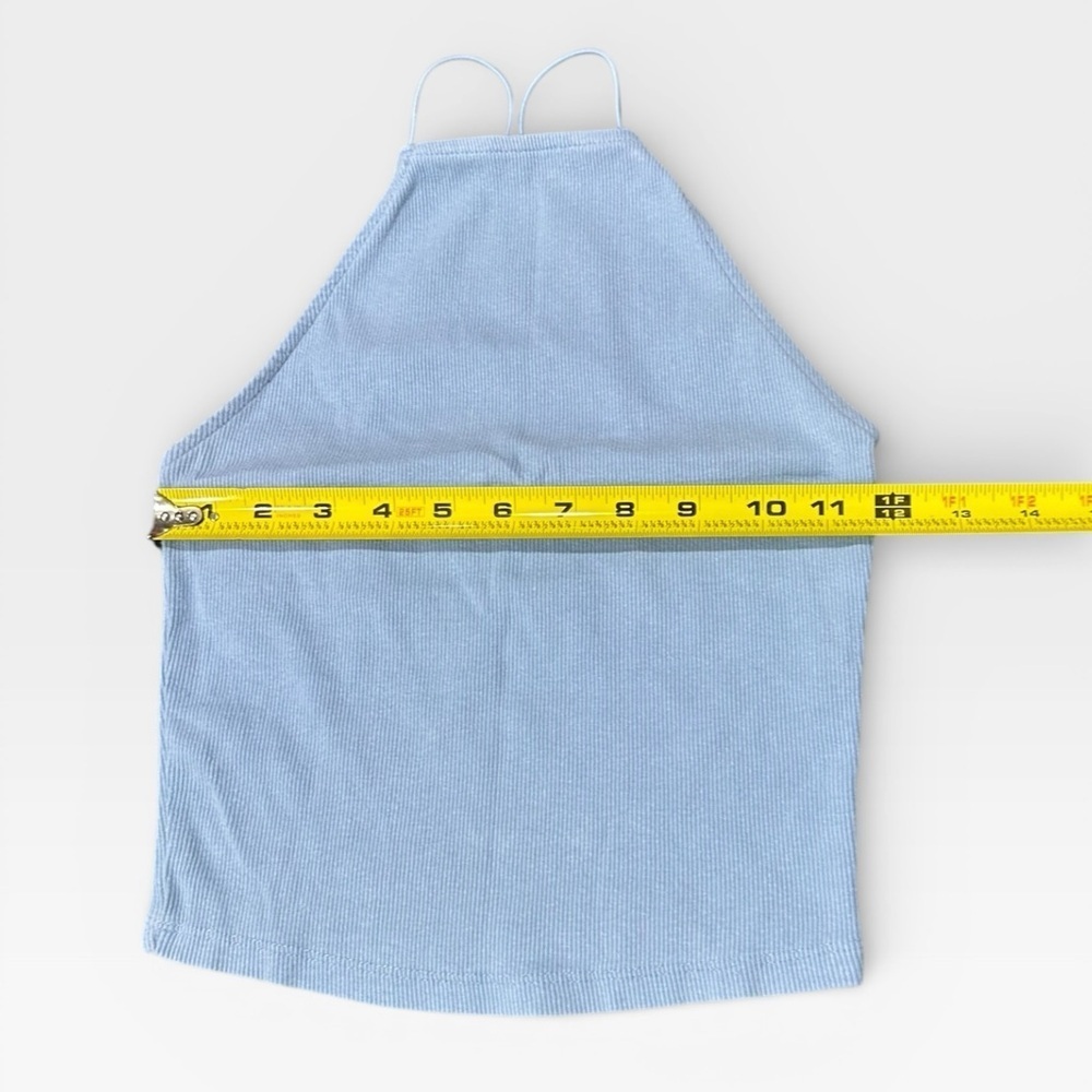 Zara Light Blue Crossy Back Spaghetti Strap Tank Top Medium - Picture 5 of 5